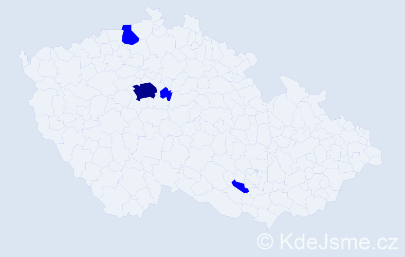 Jméno: 'Ema Maria', počet výskytů 5 v celé ČR