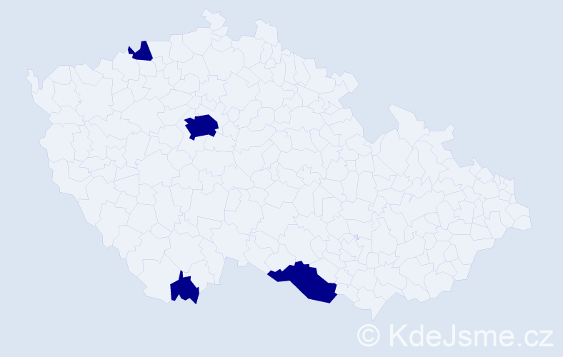 Jméno: 'Mehmet', počet výskytů 4 v celé ČR