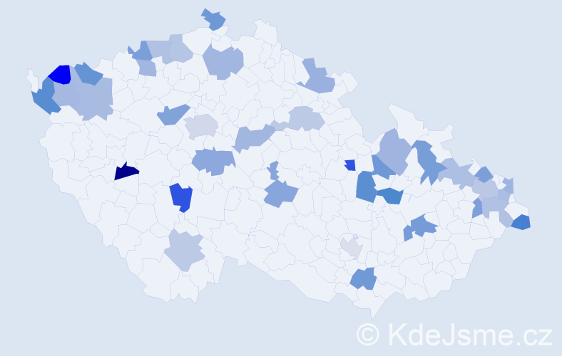 Jméno: 'Leticie', počet výskytů 45 v celé ČR