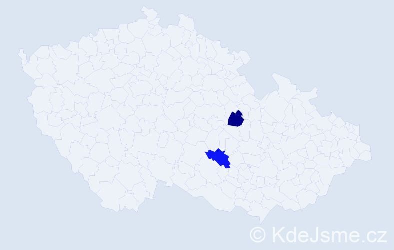 Jméno: 'Vendulka Marie', počet výskytů 2 v celé ČR