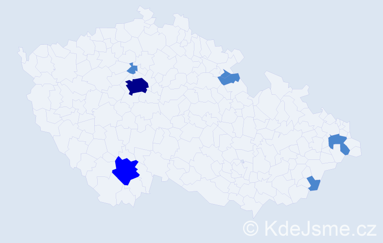 Jméno: 'Adam Petr', počet výskytů 10 v celé ČR