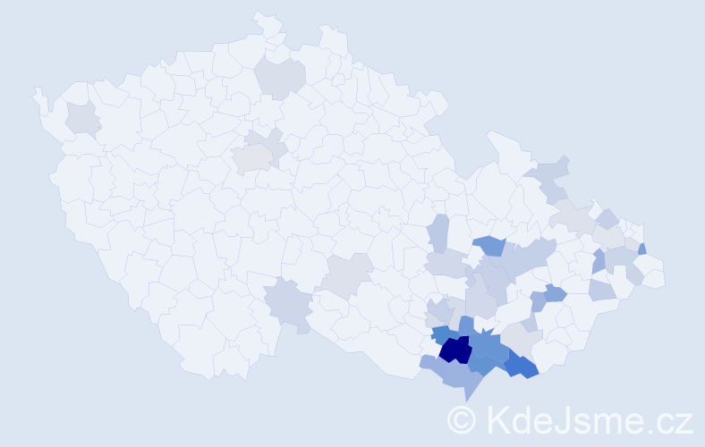 Jméno: 'Jenovéfa', počet výskytů 83 v celé ČR