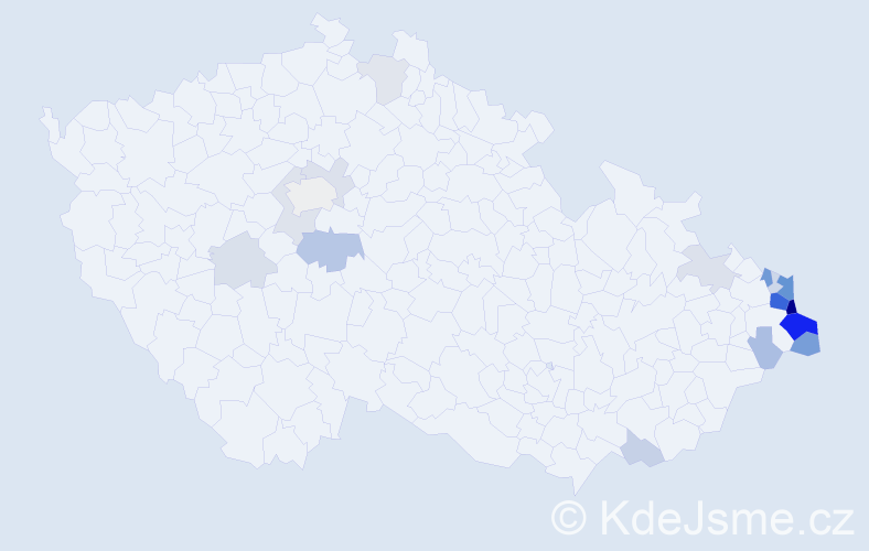 Jméno: 'Věslav', počet výskytů 58 v celé ČR
