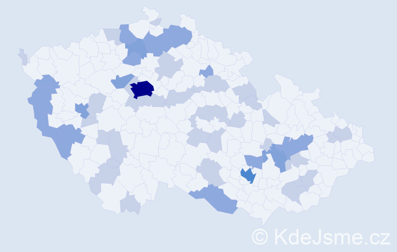 Jméno: 'Nadija', počet výskytů 86 v celé ČR