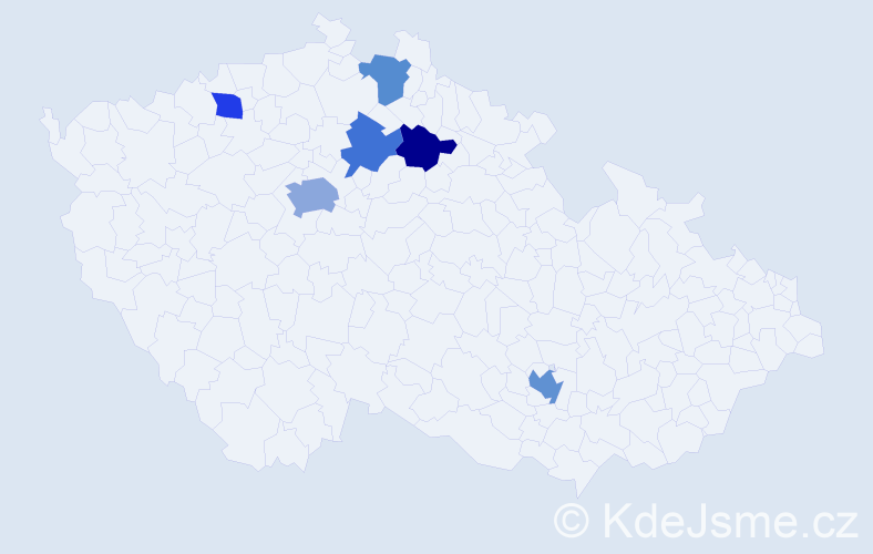 Jméno: 'Kenneth', počet výskytů 9 v celé ČR