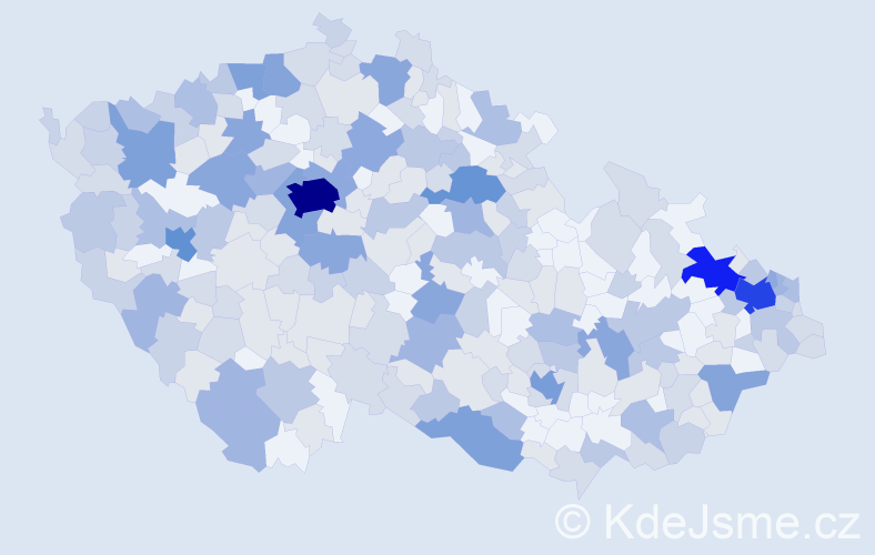 Jméno: 'Vladěna', počet výskytů 582 v celé ČR