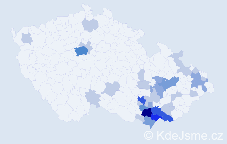 Jméno: 'Jenovéfa', počet výskytů 83 v celé ČR