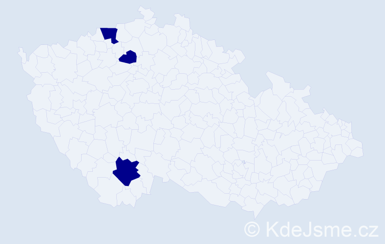Jméno: 'Mia Ellen', počet výskytů 3 v celé ČR