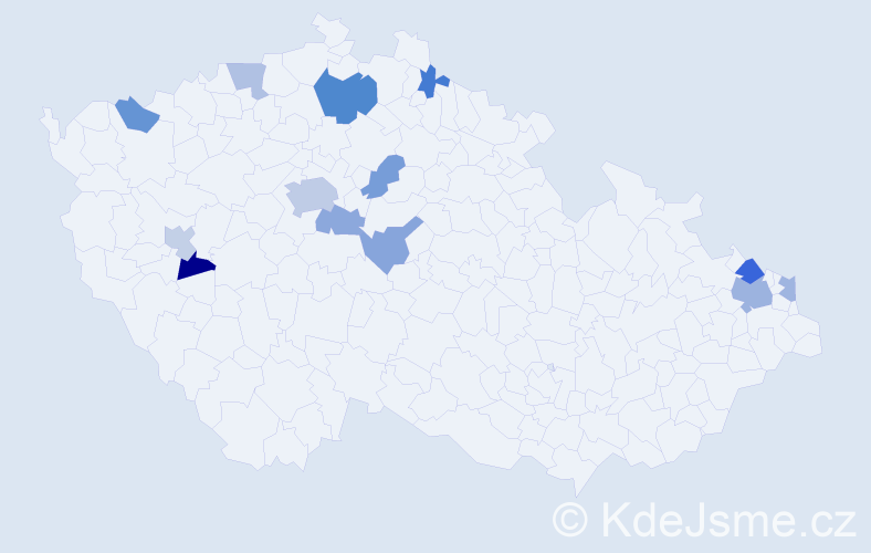 Jméno: 'Adelaida', počet výskytů 23 v celé ČR