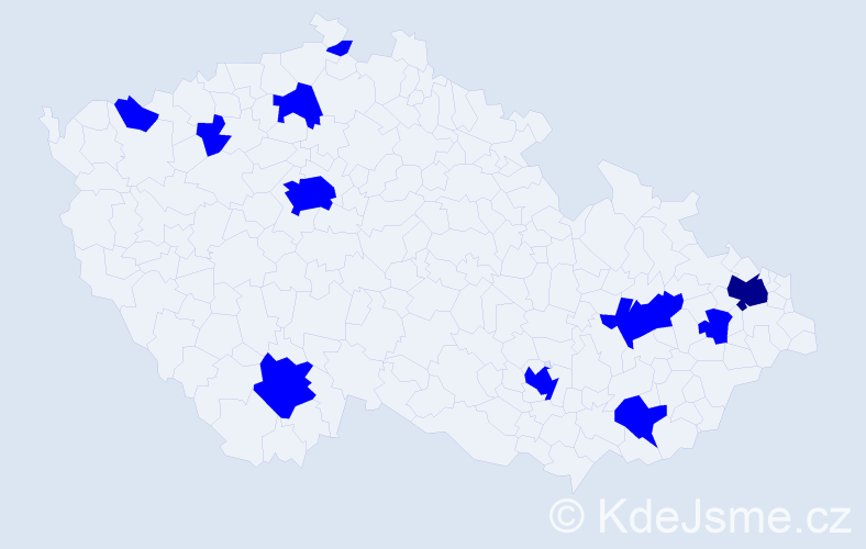 Jméno: 'Leonida', počet výskytů 12 v celé ČR