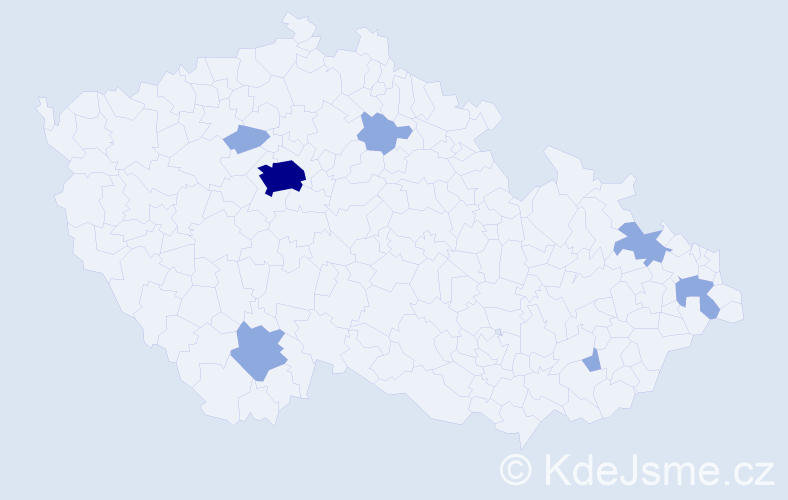Jméno: 'Bojana', počet výskytů 14 v celé ČR