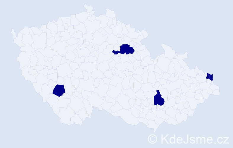 Jméno: 'Bedrich', počet výskytů 5 v celé ČR