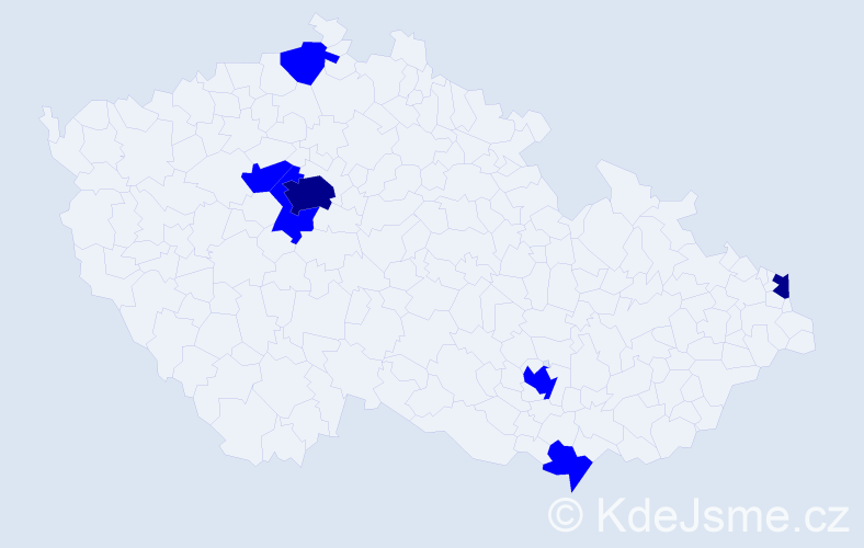 Jméno: 'Ašot', počet výskytů 9 v celé ČR