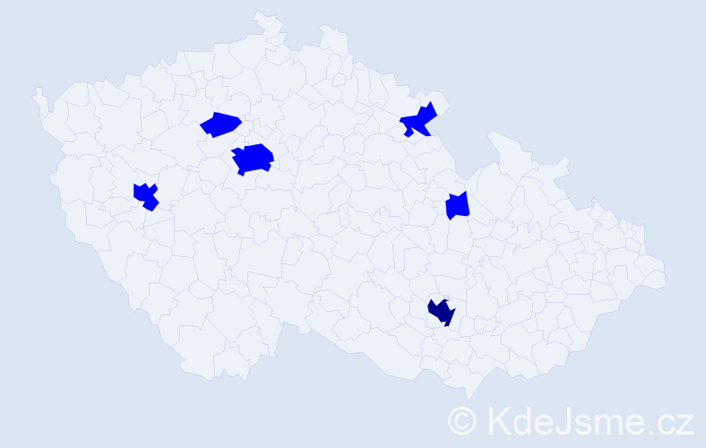 Jméno: 'Jan Hugo', počet výskytů 7 v celé ČR