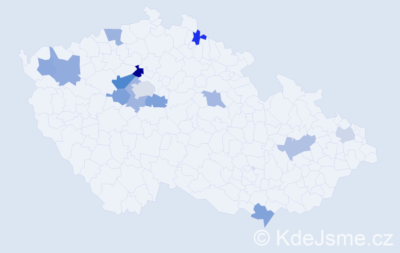 Jméno: 'Tadeáš Jan', počet výskytů 18 v celé ČR