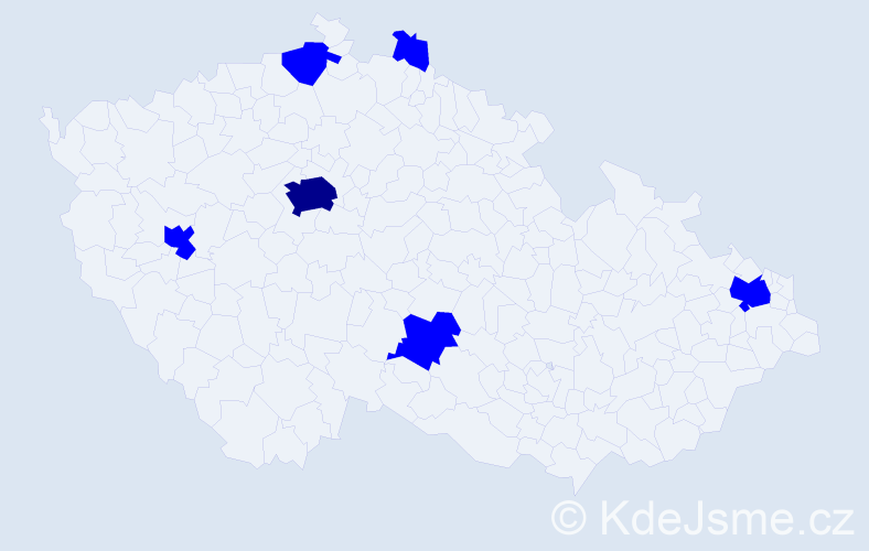 Jméno: 'Tien Duc', počet výskytů 7 v celé ČR