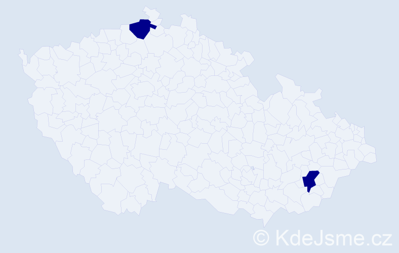 Jméno: 'Sofia Victoria', počet výskytů 2 v celé ČR