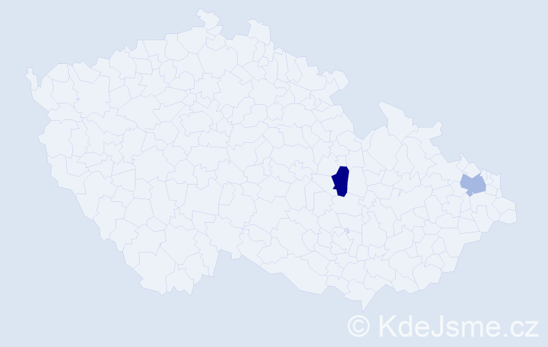 Jméno: 'Korado', počet výskytů 2 v celé ČR