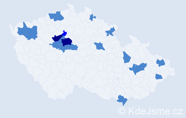 Jméno: 'Tadeáš Jan', počet výskytů 24 v celé ČR