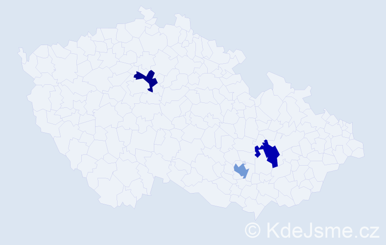 Jméno: 'Dustin', počet výskytů 3 v celé ČR