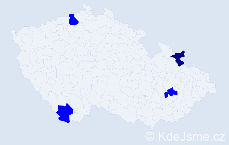 Jméno: 'Jakub Ondřej', počet výskytů 5 v celé ČR