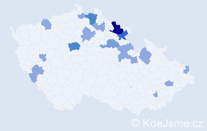 Jméno: 'Miroslawa', počet výskytů 36 v celé ČR