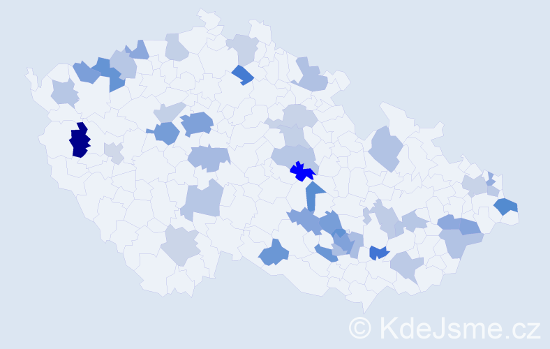 Jméno: 'Marieta', počet výskytů 74 v celé ČR