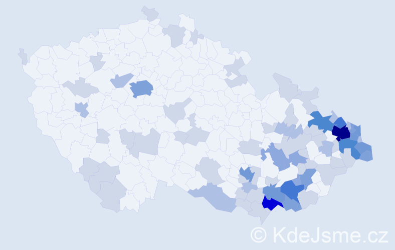 Jméno: 'Jenovefa', počet výskytů 172 v celé ČR