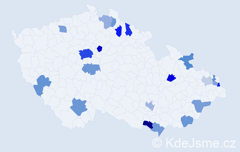 Jméno: 'Tara', počet výskytů 44 v celé ČR