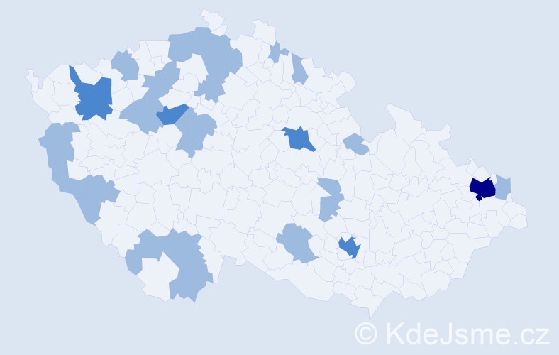 Jméno: 'Štefánie', počet výskytů 39 v celé ČR