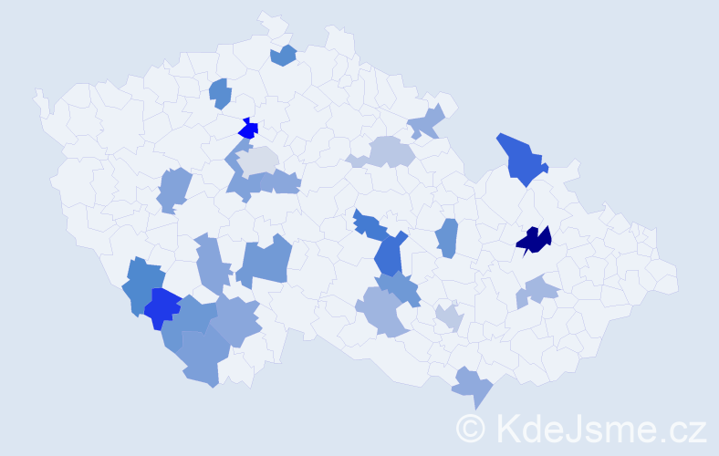 Jméno: 'Eržika', počet výskytů 36 v celé ČR