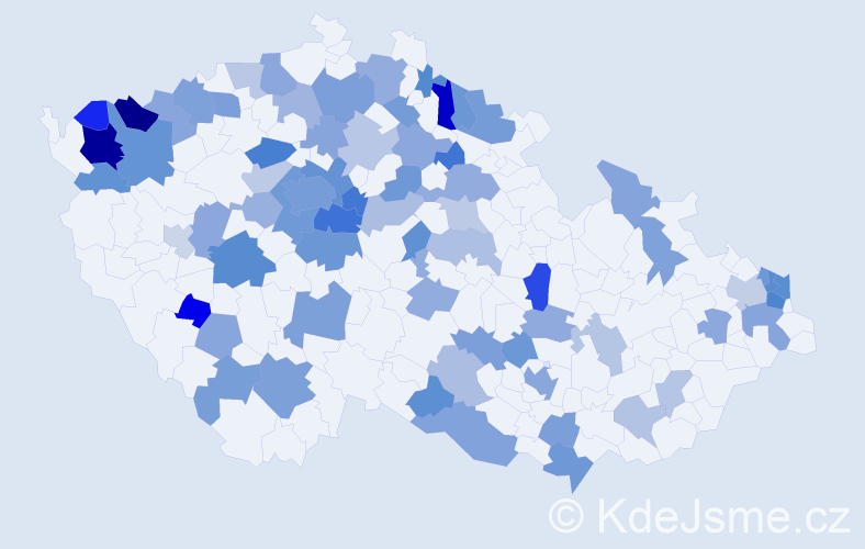 Jméno: 'Attila', počet výskytů 133 v celé ČR