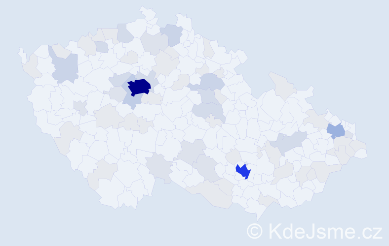 Jméno: 'Maya', počet výskytů 183 v celé ČR