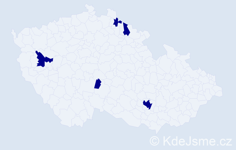 Jméno: 'Pavel Jakub', počet výskytů 5 v celé ČR