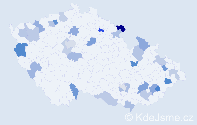 Jméno: 'Odeta', počet výskytů 40 v celé ČR