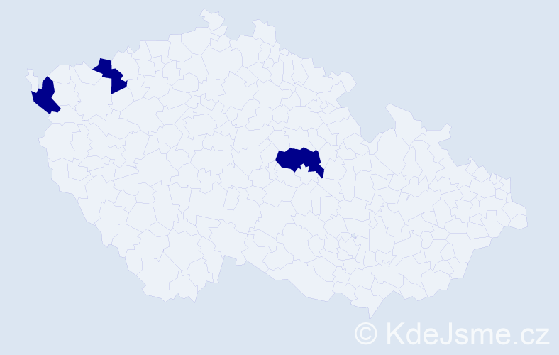 Jméno: 'At', počet výskytů 3 v celé ČR