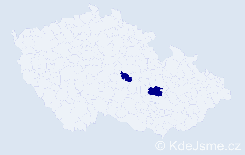 Jméno: 'Sue', počet výskytů 2 v celé ČR