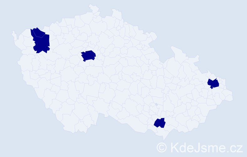 Jméno: 'Yakoub', počet výskytů 5 v celé ČR