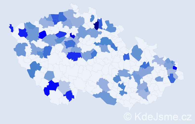 Jméno: 'Angelina', počet výskytů 142 v celé ČR
