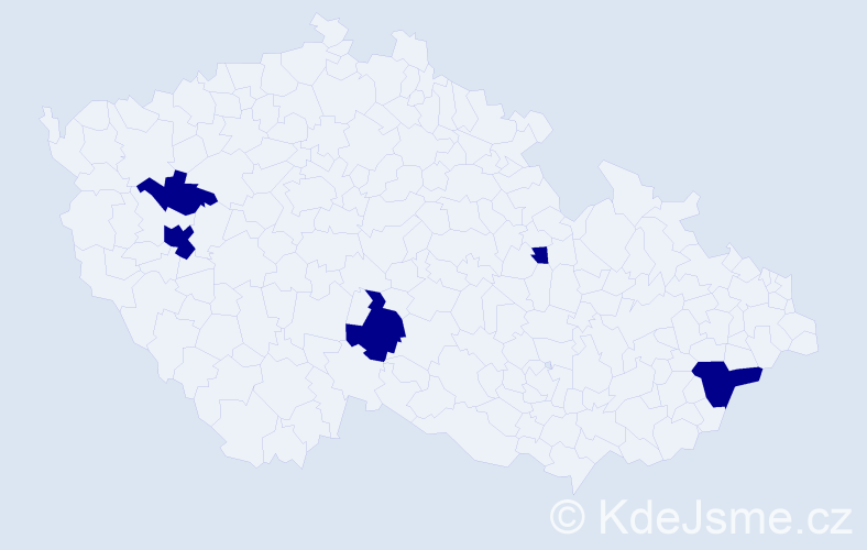 Jméno: 'Petrit', počet výskytů 5 v celé ČR