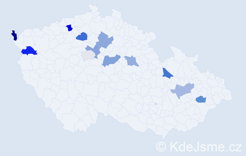 Jméno: 'Emerencia', počet výskytů 12 v celé ČR