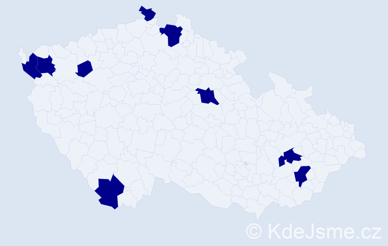 Jméno: 'Ottó', počet výskytů 9 v celé ČR