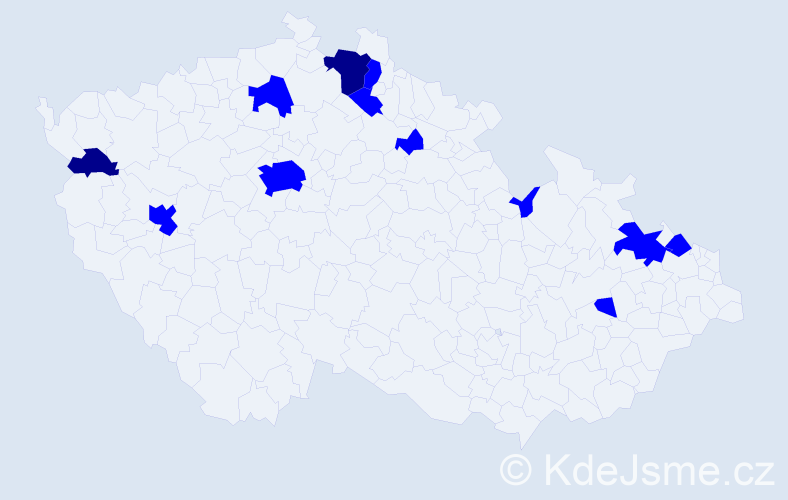 Jméno: 'Dětřich', počet výskytů 14 v celé ČR