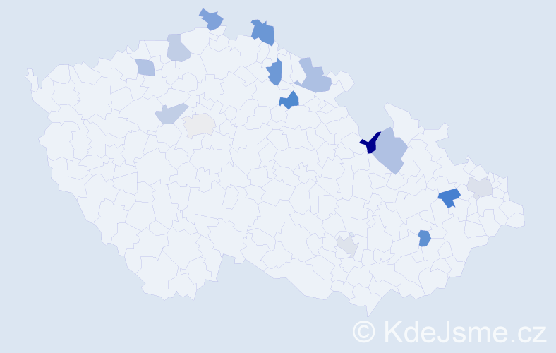 Jméno: 'Janička', počet výskytů 15 v celé ČR