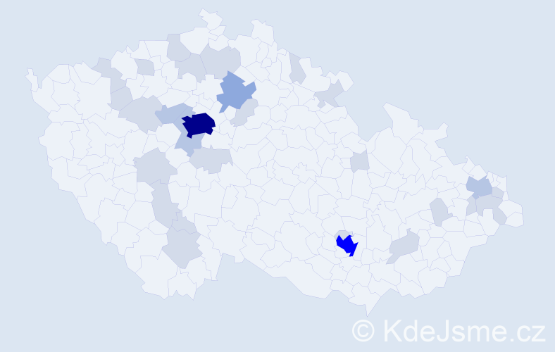 Jméno: 'Catherine', počet výskytů 61 v celé ČR
