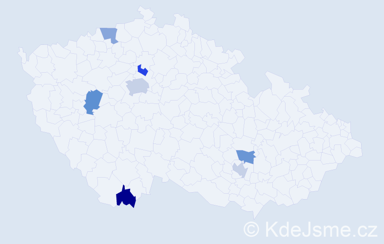 Jméno: 'Zoé', počet výskytů 9 v celé ČR