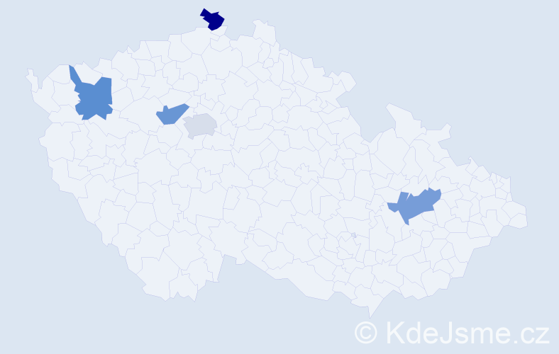 Jméno: 'Teuta', počet výskytů 5 v celé ČR