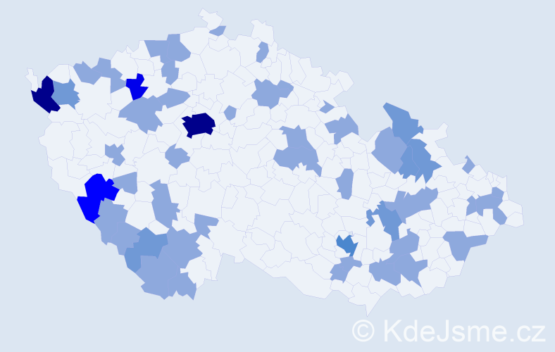 Jméno: 'Elisabeta', počet výskytů 75 v celé ČR