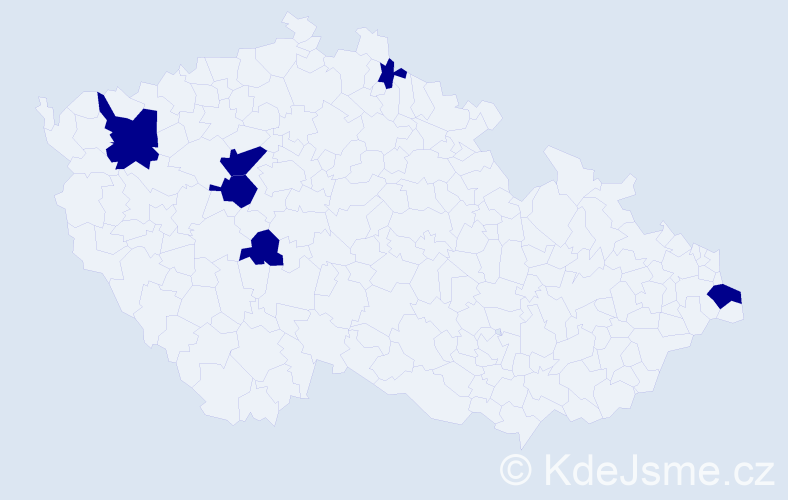 Jméno: 'Vadym', počet výskytů 6 v celé ČR