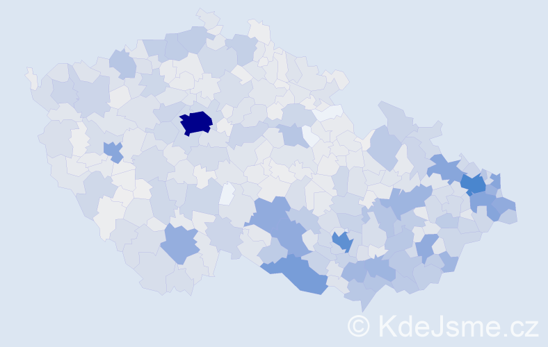 Jméno: 'Anděla', počet výskytů 3321 v celé ČR